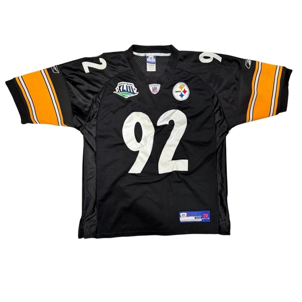Reebok Stitched James Harrison #92 Pittsburgh Steelers NFL Jersey Size 48